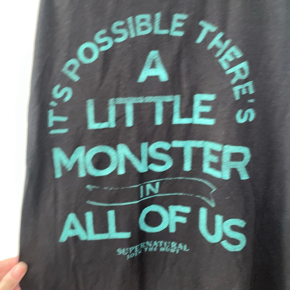 Women's Supernatural Black Teal Graphic Racerback Tank Top Size Medium - Picture 3 of 5